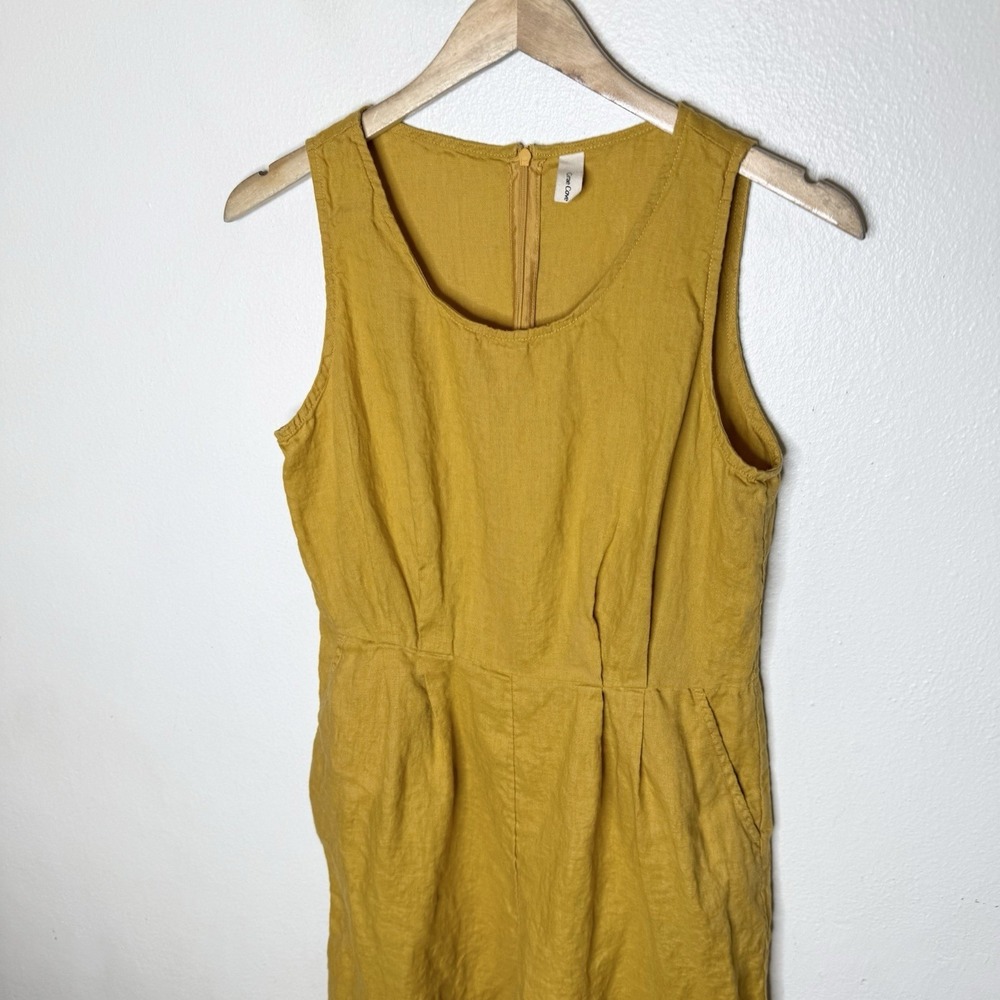 Grae Cove Yellow Linen Sleeveless Jumpsuit Minimalist Coastal Womens Medium‎